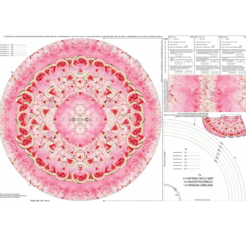 Paneel Stenzo Cirkelrok Watermeloen ModestoffenONLINE
